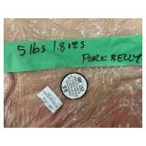Pork Belly - 5 lbs Raw, Vacuum-Sealed, U.S. Inspected EST 3600