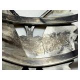 Signed R. Neha Sterling Silver Cuff Bracelet with Turquoise and Coral Inlay Butterfly Design