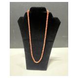 Coral Bead Necklace with 14K Gold Clasp