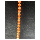 Coral Bead Necklace with 14K Gold Clasp