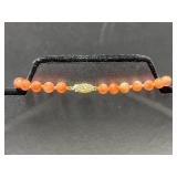 Coral Bead Necklace with 14K Gold Clasp
