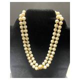 15-Inch Double Strand Angel Skin Coral Bead Necklace with 14K Gold Clasp