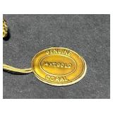 14K Gold Genuine Coral Screw Back Earrings