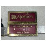 Majorica Black Imitation Pearl Necklace with Original Box and Certificate