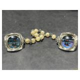 Collection of Nautical Brooches, Shell Clip, and Dolphin Necklace