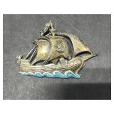 Collection of Nautical Brooches, Shell Clip, and Dolphin Necklace