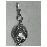 Jewelry Collection: Heart Necklace, 6.5" Shell Bracelet, and Assorted Pins