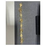 Jewelry Collection: Heart Necklace, 6.5" Shell Bracelet, and Assorted Pins