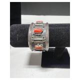 Collection of 4 Red Coral Beaded Necklaces and Silver-Tone Bracelet