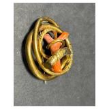 Vintage Jewelry Set: Coral Red Necklace, Double-Strand Bead Bracelet, and Brooch