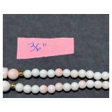 Vintage Jewelry Set: Coral Red Necklace, Double-Strand Bead Bracelet, and Brooch