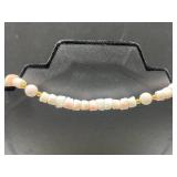 Vintage Jewelry Set: Coral Red Necklace, Double-Strand Bead Bracelet, and Brooch