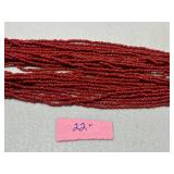 Vintage Coral and Red Beaded Jewelry Set with Clip, Necklaces, and Ring