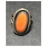 Vintage Coral and Red Beaded Jewelry Set with Clip, Necklaces, and Ring