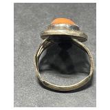 Vintage Coral and Red Beaded Jewelry Set with Clip, Necklaces, and Ring