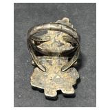 Vintage Coral Jewelry Set: Orange Branch Necklace, Gold Tone Brooch, and Native American Zuni Inlay Ring