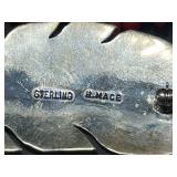 Vintage Coral Jewelry Set: Orange Branch Necklace, Gold Tone Brooch, and Native American Zuni Inlay Ring