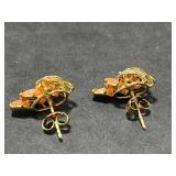 Coral and Silver Jewelry Set with Necklaces, Earrings, Brooch, and Bracelet