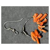 Vintage Coral Jewelry Set with Two Necklaces, Earrings, and Inlay Ring