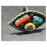 Vintage Coral Jewelry Set with Two Necklaces, Earrings, and Inlay Ring