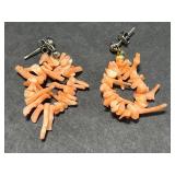 Vintage Coral and Shell Jewelry Collection with Sterling Silver Coral Turquoise Ring