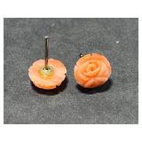 Vintage Coral and Shell Jewelry Collection with Sterling Silver Coral Turquoise Ring