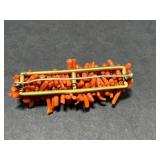 Vintage Coral Jewelry Set - Necklaces, Brooch, Ring, and Hoop Earrings