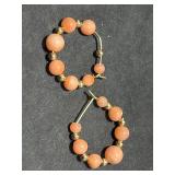 Vintage Coral Jewelry Set - Necklaces, Brooch, Ring, and Hoop Earrings