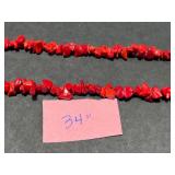 Vintage Coral Jewelry Set with Necklaces, Bracelet, Brooches, and Earrings