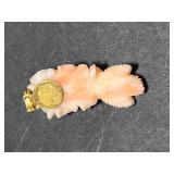 Vintage Coral and Shell Jewelry Collection - Necklaces, Brooch, Bracelet, and Pendant