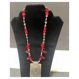 Vintage Coral and Shell Jewelry Collection - Necklaces, Brooch, Bracelet, and Pendant