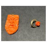 Coral Jewelry Collection Including Necklaces, Bracelets, Pin, Pendant and Ring