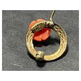 Coral Jewelry Collection Including Necklaces, Bracelets, Pin, Pendant and Ring