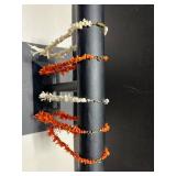 Collection of 5 Vintage Coral Bead Necklaces Red and White