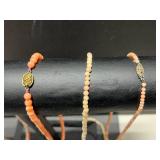 Collection of 6 Vintage Coral Bead Necklaces with Varied Clasps