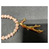 Collection of 6 Vintage Coral Bead Necklaces with Varied Clasps