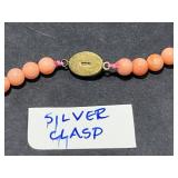 Collection of 6 Vintage Coral Bead Necklaces with Varied Clasps