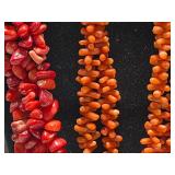 Collection of Coral and Bead Necklaces with Vintage Clasps