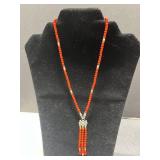 Collection of Coral and Bead Necklaces Including Multi-Strand, Branch, and Silver Accents