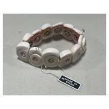 Vintage Pearl and Shell Jewelry Set with Necklace, Bracelets, and Earrings