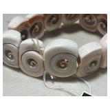 Vintage Pearl and Shell Jewelry Set with Necklace, Bracelets, and Earrings