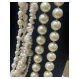 Collection of Imitation Pearl Necklaces and Bracelet