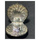 Sterling Silver Shell Jewelry Set with Necklace, Brooch, Pill Box and Abalone Bracelets