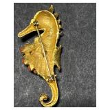 Vintage Jewelry Collection - Trifari Leaf Brooch, Seahorse Pin, Earrings, and More