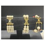 Jewelry Set with Faux Pearl Necklaces, Bracelets, Shell Earrings, and Heart Pendant Necklace