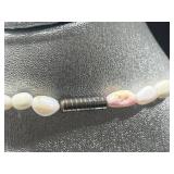 Vintage Jewelry Lot with Sterling Perfume Bottle, Shell Necklaces, and Flower Brooch