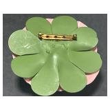 Vintage Jewelry Lot with Sterling Perfume Bottle, Shell Necklaces, and Flower Brooch