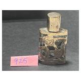 Vintage Jewelry Lot with Sterling Perfume Bottle, Shell Necklaces, and Flower Brooch