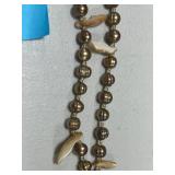 Set of 4 Beaded and Pearl Necklaces with Gold, Cream, and Gray Tones