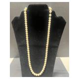 Set of 4 Beaded and Pearl Necklaces with Gold, Cream, and Gray Tones